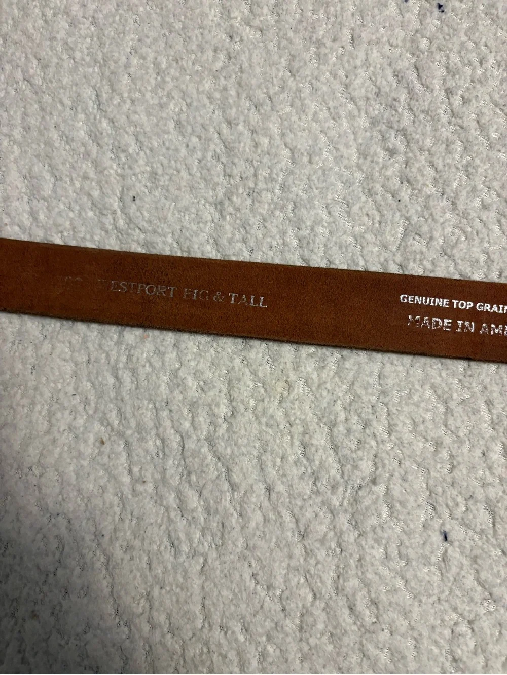 Men's Tan Leather Belt with Brass-Tone Buckle
